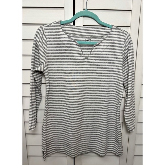 Duluth Pack Tops - Duluth Trading Co Striped 3/4 Sleeve Tunic Stretch Top Casual Women's Size XS